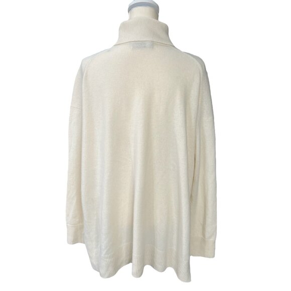 Allsaints Gala Roll Neck Sweater Cashmere Wool Blend Turtleneck Cream Size Mediu - Picture 4 of 11